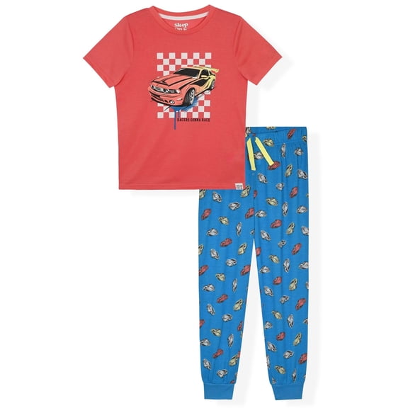 Sleep On It Boys 2-Piece Jersey Pajama Pant Set - Racing, 6-7