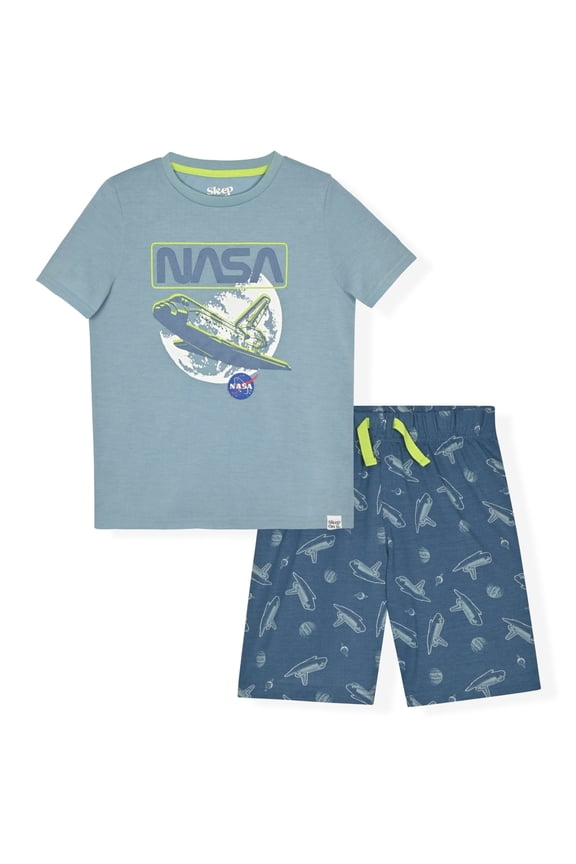 Boys 2-Piece Jersey Pajama Shorts Set - NASA, 12-14