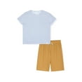 thumbnail image 1 of Sleep On It Boys 2-Piece Pajama Set - Short-Sleeve Jersey Tee and Waffle Thermal Shorts - White Stripe , 8-10, 1 of 4