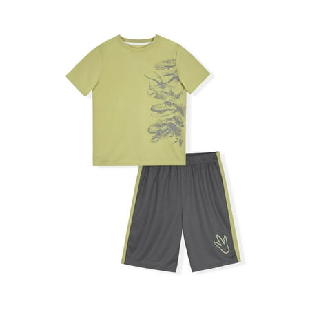 Sleep On It Boys 2-Piece Short-Sleeve Jersey Pajama Shorts Set - Dino , 12-14