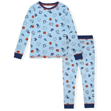 Sleep On It Boys 2-Piece Super Soft Jersey Long Sleeve Snug-Fit Pajama Set - Super Sports , 4T