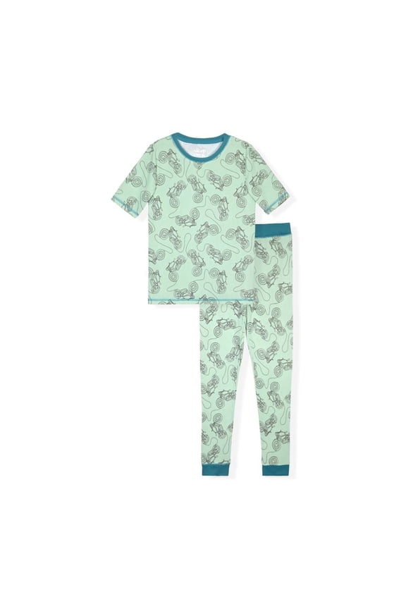 Boys 2-Piece Super Soft Jersey Snug-Fit Pajama Set - Motorcycle , 3T