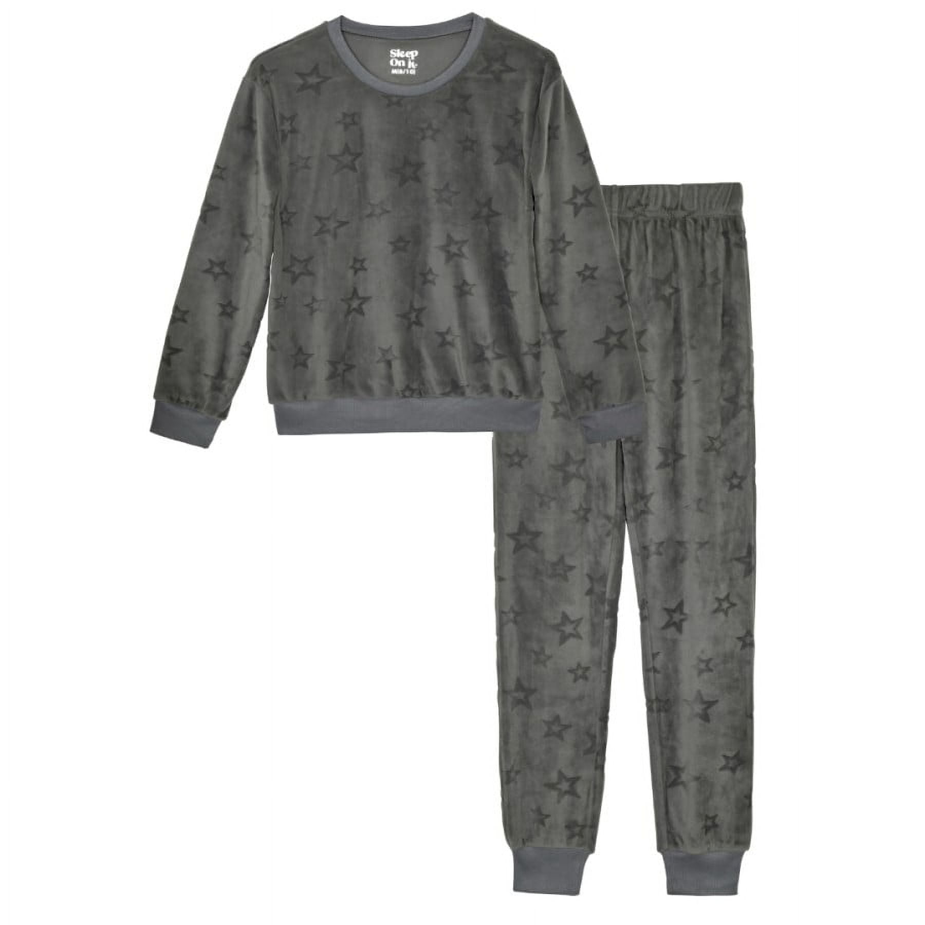 Sleep On It Boys 2-Piece Velour Pajama Sets Stars, Gray Pajama Sets for ...