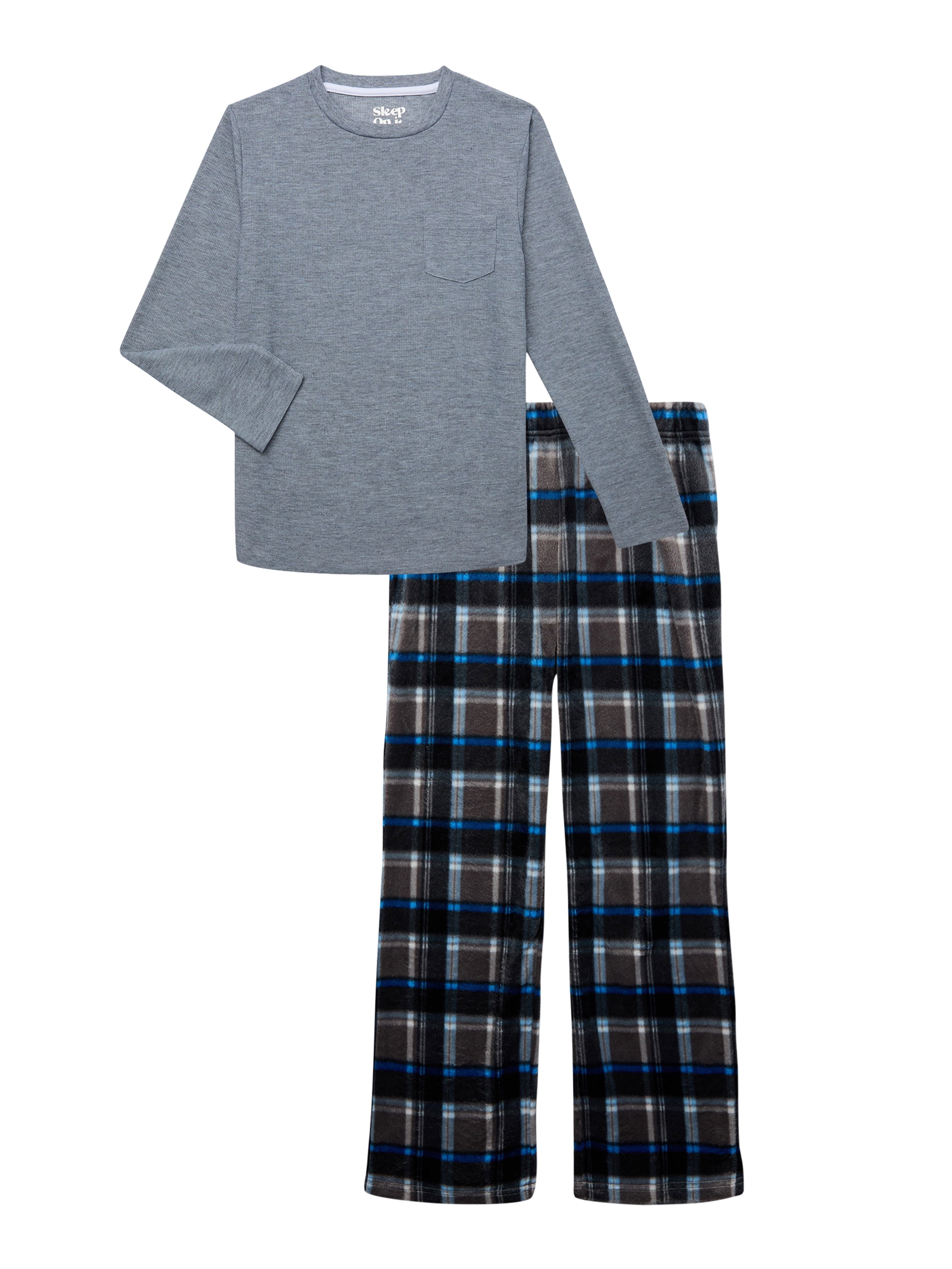 Bow Tee & Plaid Pants Pajama Set
