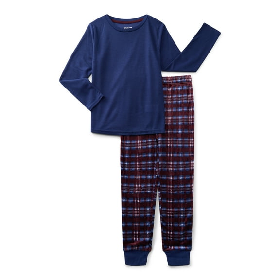 Sleep On It Boys Long Sleeve Shirt and Joggers Pajama Set, 2-Piece, Sizes 6-14