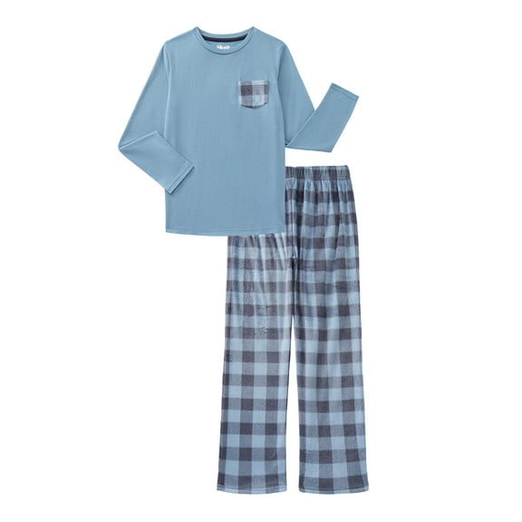 Sleep On It Boys Long Sleeve Tee and Plush Pants Pajama Set, 2-Piece, Sizes 6-14
