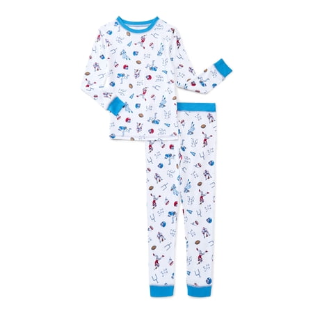 Sleep On It Boys Snug Fit Long Sleeve Tee and Pants Pajama Set, 2-Piece, Sizes 4-12