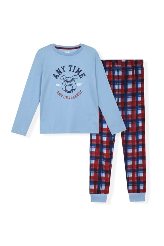 Boys Long-Sleeved 2- Piece Soft Fleece Pajama Sleep Set - Anytime, 8-10