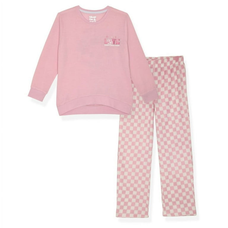 https://i5.walmartimages.com/seo/Sleep-On-It-Girls-2-Piece-Fleece-Pajama-Sets-Plaid-Pink-White-Pajama-Set-for-Girls-Size-L-14-16_83f7baa1-2b86-4b2d-9fea-252d006b3ae7.cacfd93183f31433e8dd047d631ffef8.jpeg?odnHeight=768&odnWidth=768&odnBg=FFFFFF