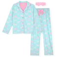thumbnail image 1 of Sleep On It Girls 2-Piece Long-Sleeve Button-Up Pajama Set with Plush Headband Gift, Big Bows, 4, 1 of 6