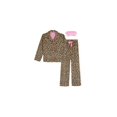 thumbnail image 1 of Sleep On It Girls 2-Piece Long-Sleeve Button-Up Pajama Set with Plush Headband Gift, Cheetah, 10-12, 1 of 6