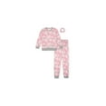 thumbnail image 1 of Sleep On It Girls 2-Piece Long Sleeve Hacci Pajama Set with Matching Scrunchie - Hearts, 10-12, 1 of 5
