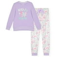 thumbnail image 1 of Sleep On It Girls 2-Piece Long Sleeved Brushed Jersey Pajama Set - Never Stop Dreaming, 10-12, 1 of 5