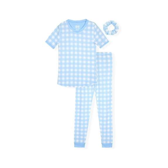 Sleep On It Girls 2-Piece Super Soft Jersey Snug-Fit Pajama Set - Checkerboard , 5