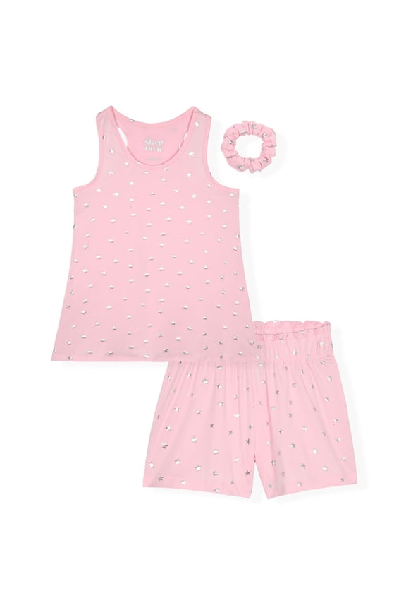 Girls 2pc Jersey Tank & Shorts Pajama Set - Foil Stars, 14-16