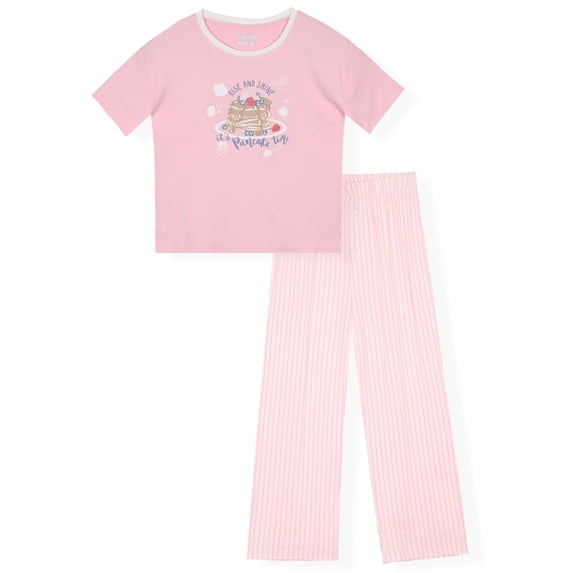 Sleep On It Girls 2pc Ymmy Jersey Pajama Set - Pancakes, 10-12