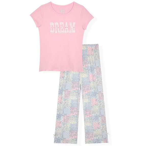 Sleep On It Girls 2pc Ymmy Jersey Pajama Set - Patchwork, 7-8
