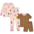 thumbnail image 1 of Sleep On It Girls 4PC Bamboo Snug Fit Pajama Sets ,Pink ,6, 1 of 7