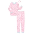 thumbnail image 1 of Sleep On It Girls Fitted Long Sleeve Top and Pants Pajamas with Scrunchie Set, 3-Piece, Sizes 4-14, 1 of 5