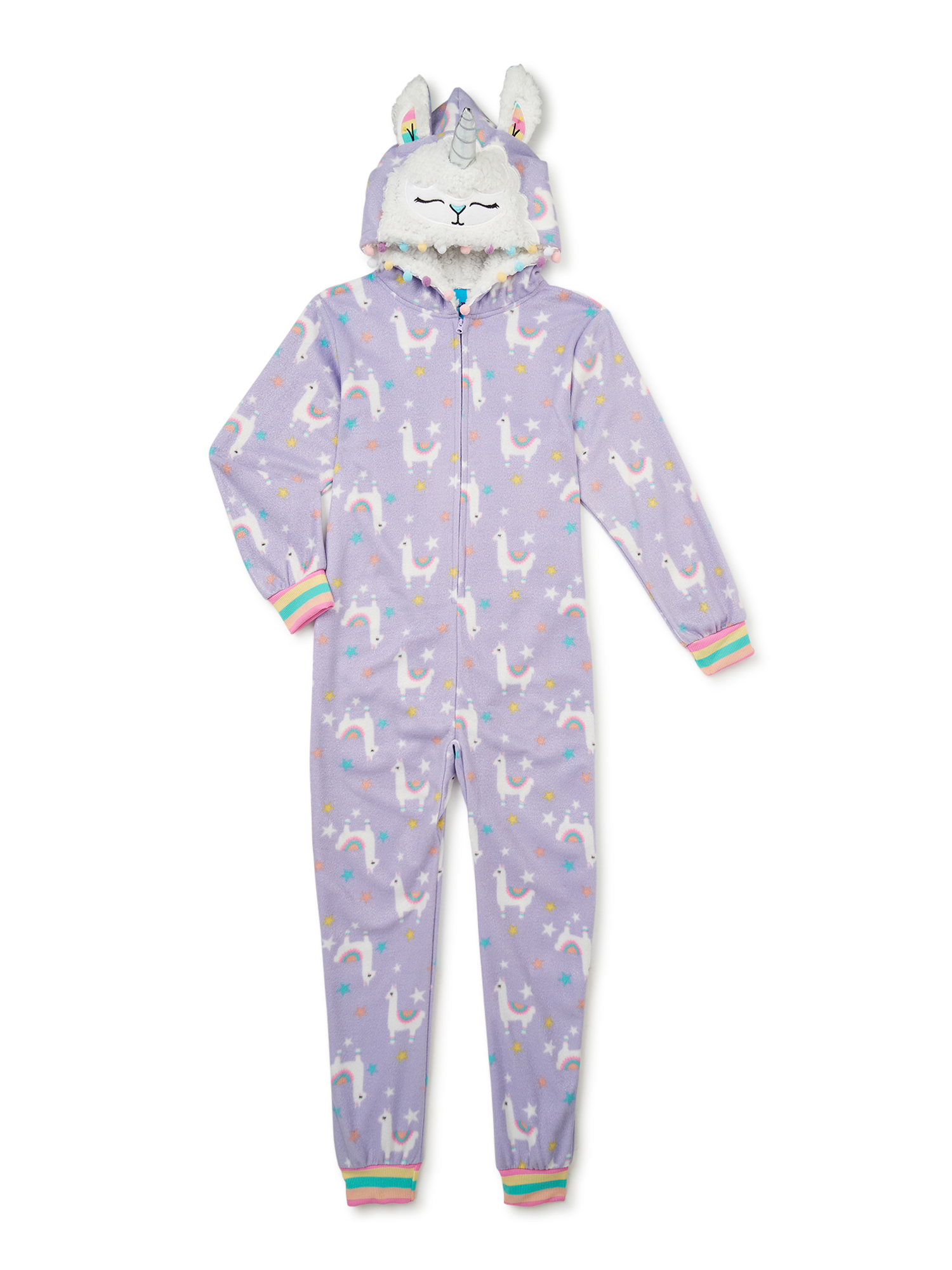 Sleep On It Girls Fleece Hooded Critter Pajama Blanket Sleeper, Sizes 7