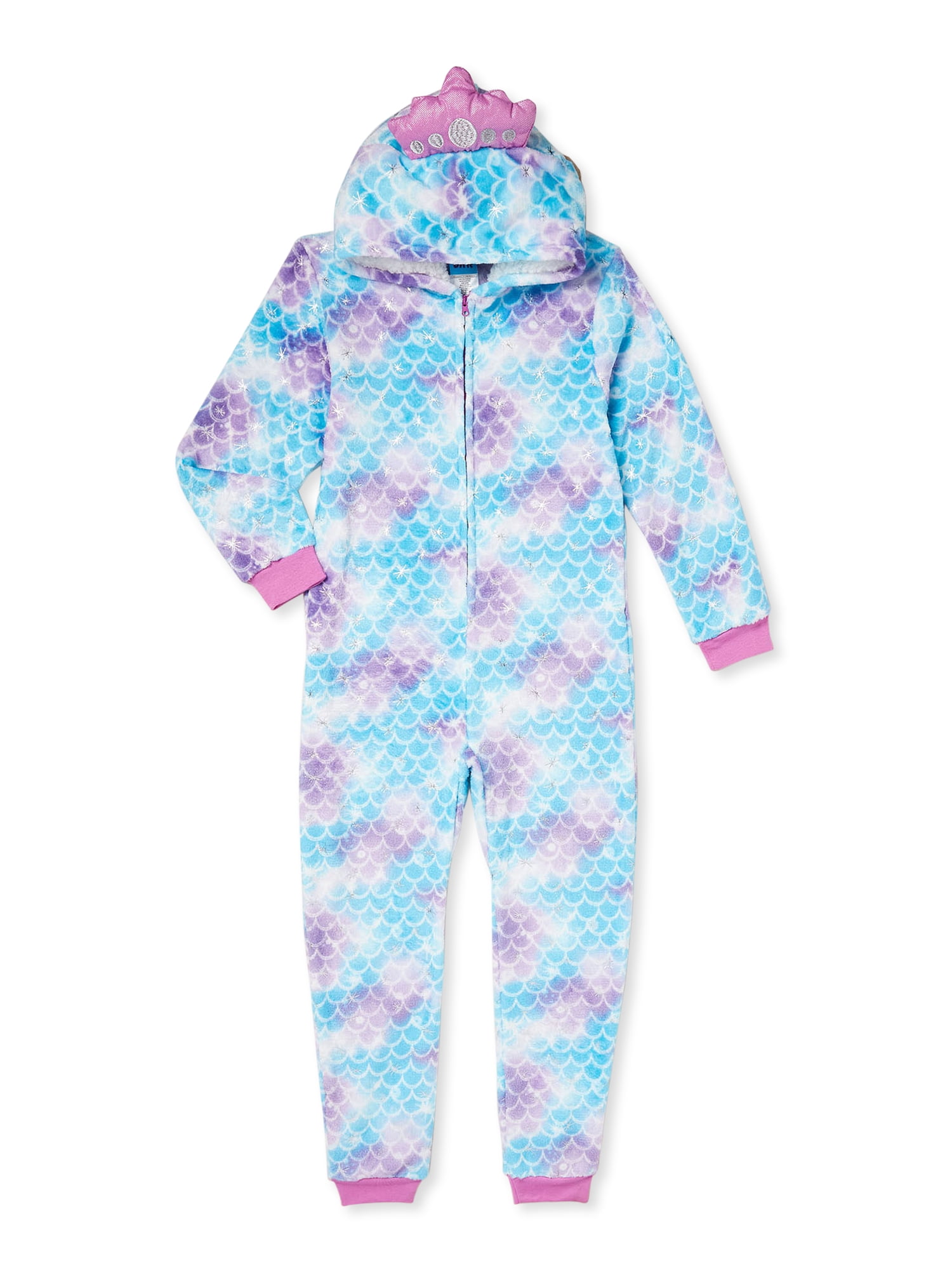 Sleep On It Girls Fleece Hooded Critter Pajama Blanket Sleeper, Sizes 7