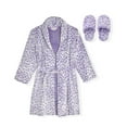 Sleep On It Girls Frosted Flannel Fleece Collar Robe Set with Matching