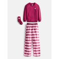 thumbnail image 1 of Sleep On It Girls Long Sleeve Top and Plaid Pants Pajama Set, 2 Piece, Sizes 7-16, 1 of 6