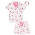 thumbnail image 1 of Sleep On It Girls Button Down Top and Shorts Pajama Set with Scrunchie, 2-Piece, Sizes 4-16, 1 of 3