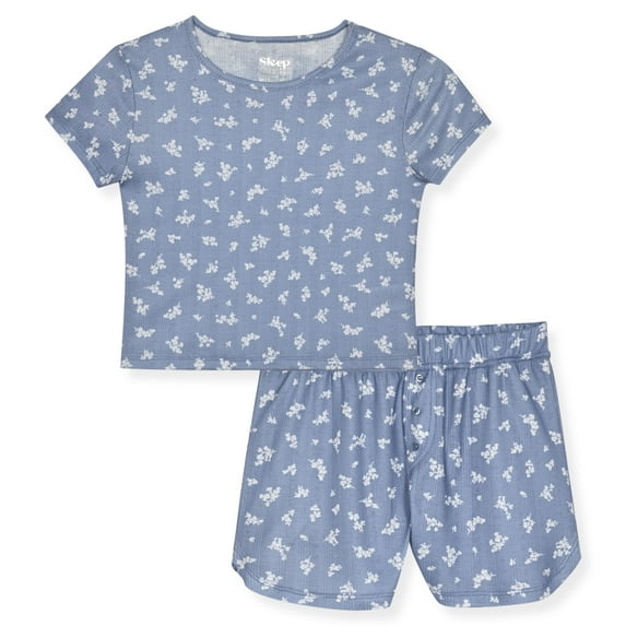 Sleep On It Girls Short Sleeve Top & Shorts, 2-Piece Pajama Set, Sizes 7-16