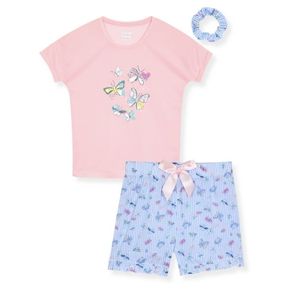 Sleep On It Girls Short Sleeve Top & Shorts, 2-Piece Pajama Set, Sizes 7-16
