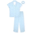 thumbnail image 1 of Sleep On It Girls Yummy Jersey Coat Front Pajama Short Set - Stars, 3T, 1 of 6