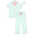 thumbnail image 1 of Sleep On It Girls Yummy Jersey Coat Front Pajama Short Set - Stripe, 1 of 6
