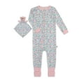 thumbnail image 1 of Sleep On It Infant Girls Coverall PJ with Blankey Buddy - Hearts, 1 of 1