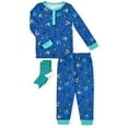 thumbnail image 1 of Sleep On It Infant & Toddler Boys 2-Piece Super Soft Jersey Snug-Fit Pajama Set with Matching Socks - Music , 4T, 1 of 5