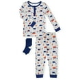 thumbnail image 1 of Sleep On It Infant & Toddler Boys 2-Piece Super Soft Jersey Snug-Fit Pajama Set with Matching Socks - Outdoors , 4T, 1 of 5