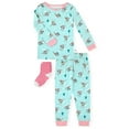 thumbnail image 1 of Sleep On It Infant & Toddler Girls 2-Piece Super Soft Jersey Snug-Fit Pajama Set with Matching Socks - Apres Ski , 2T, 1 of 5