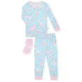 thumbnail image 1 of Sleep On It Infant & Toddler Girls 2-Piece Super Soft Jersey Snug-Fit Pajama Set with Matching Socks - Birthday , 4T, 1 of 5
