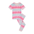 thumbnail image 1 of Sleep On It Toddler Girls 2-Piece Super Soft Jersey Snug-Fit Pajama Set - Tie-Dye Sailor Stripe, Size 2T, 1 of 3
