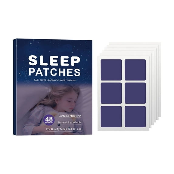 Sleep Patches for Adults, 48Pieces | 100% Plant-Based Ingredients, Quick-Acting & Long-Lasting | Skin-Friendly, Easy-to-Use for Men & Women, Promotes Peaceful Night Rest