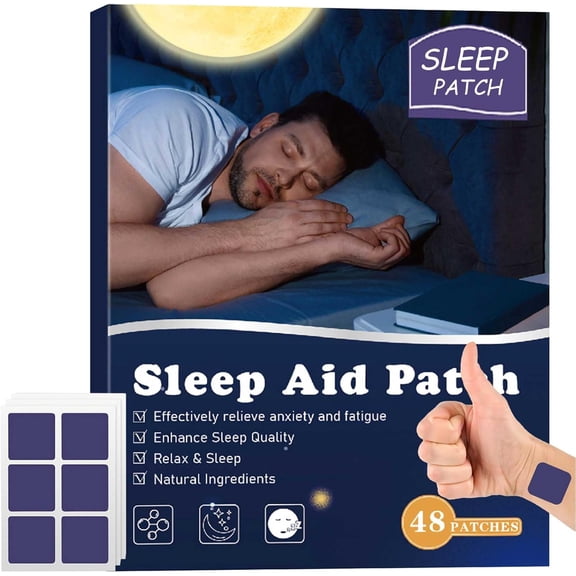 Sleep Patches for Adults Extra Strength- 48 PCS Upgraded Improve Deep Sleep Patch- Easy Use Quick Acting Ingredients Sleepy Stickers for Women Men Long Last All Night- Purple