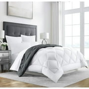 Sleep Restoration Down Alternative Comforter, Lightweight, Reversible, King/Cal King, Grey/White