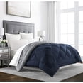 thumbnail image 1 of Sleep Restoration Down Alternative Comforter, Oversized, Reversible, Full/Queen, Navy/Sleet, 1 of 6