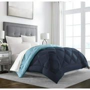 Sleep Restoration Goose Down Alternative Comforter - Reversible - All Season Hotel Quality Luxury Hypoallergenic Comforter - King/Cal King - Navy/Sky Blue