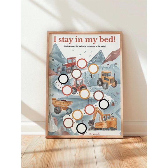 Sleep Reward Chart Bedtime Routine Decor Wall Art