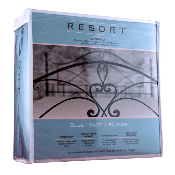 Sleep Safe ZipCover Resort Waterproof Mattress Protector | Cal. King 12" | Dust Mite & Bed Bug Proof Encasement Cover