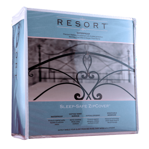 Sleep Safe ZipCover Resort Waterproof Mattress Protector | King 9" | Dust Mite & Bed Bug Proof Encasement Cover