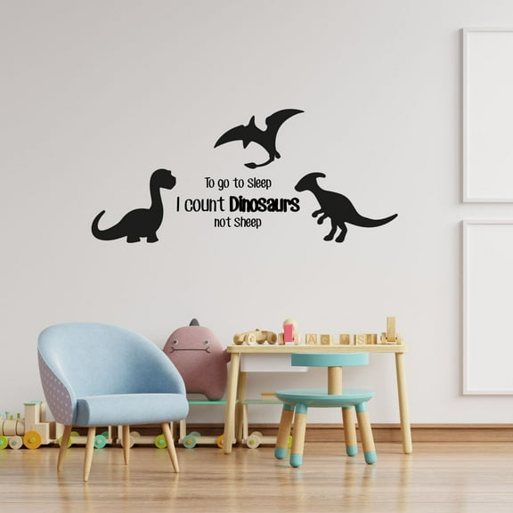 Sleep Not Sheep Dino Dinosaur Life Postive Quote Cartoon Wall Sticker Art Decal Girls Boys Room Bedroom Nursery Kindergarten House Fun Home Decor Stickers Wall Art Vinyl Decoration Size (20x40 inch)