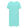 thumbnail image 1 of Sleep Shirts for Women Soft Cotton New Women Zipper Front House Coat Short Sleeves Robe Bathrobes Lightweight Knee Length Short House Dress Blue L, 1 of 8