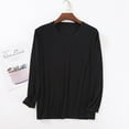 thumbnail image 1 of Yijfswar Sleep Shirts for Women Crewneck Long Sleeve Solid Color Pajamas Top, 1 of 1