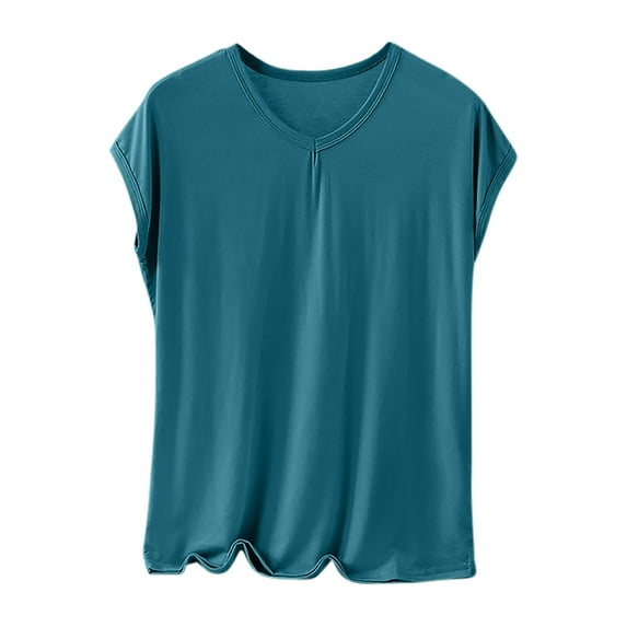 Sleep Shirts for Women - Pajama Tops for Women,Modal Round Neck Short Sleeve Solid Color Base Shirt Soft Comfy Loungewear